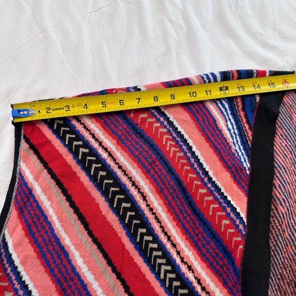 3X Southwest Fringe Cardigan Wrap Womens Boho Knit Open Front Shawl Cape Tribal - Picture 9 of 16